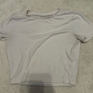 Wild Fable Gray Crop Fitted T-Shirt